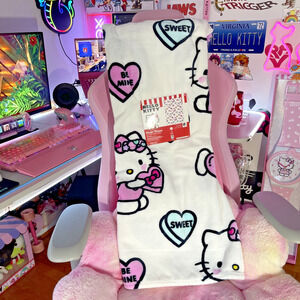 Hello Kitty Throw Blanket Valentine Love Conversation Candy Hearts 2025 Sanrio